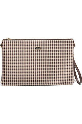 Silver Polo Sp1034 Kadın Portföy & Clutch Ekose Line Kare Kahve Sarı-kahve