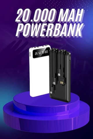 Powerbank 20.000 Mah Hızlı Şarj Özellikli Taşınabilir Usb Girişli Çok Renkli