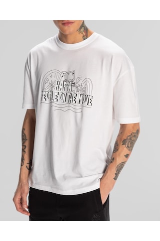 Kappa Logo Fred Erkek T-shirt-beyaz