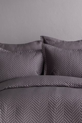 İssimo Home Simply Duman Gri/füme Çift Kişilik %100 Pamuk Saten Yatak Örtüsü Seti Gri