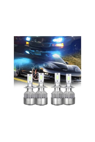 Zembil Hb4 9006 Şimşek Etkili Led Xenon Zenon 8000K Buz Mavisi