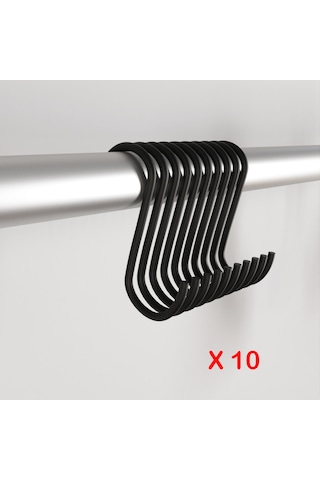 10 Adet Dekoratif Siyah Metal Kanca - Mutfak, Banyo Ve Giyim İçin Parlak Siyah Askı Aparatı