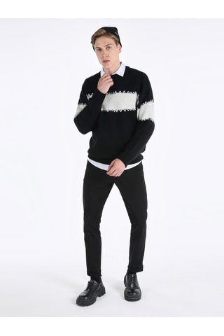 Colin's Colins Regular Fit Triko Siyah Erkek Kazak Siyah