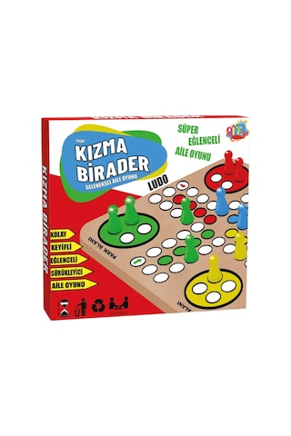 Geleneksel Eğlenceli Aile Oyunu Ahşap Kızma Birader Ebat: 29 Cm X 28,9 Cm