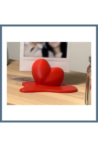 Buradabulabilirsin 3d Baskı Eriyen Kalp Fotoğraf Tutucu Anlık Fotoğraf Standı Kalp Formlu Masaüstü Fotoğraf Tutacağı Kırmızı Bbz