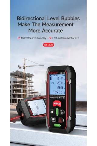 Noyafa Nf270 Lazer Mesafe Ölçer 70m/229ft Dijital Lazer Mesafe Ölçer M Siyah
