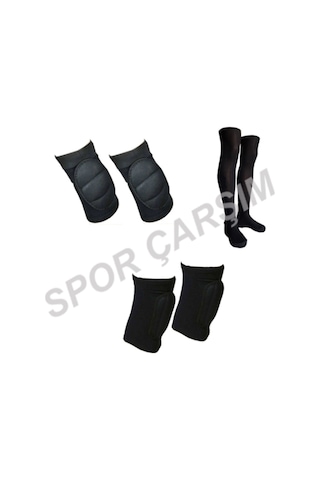 Kaleci Dizlik,Dirseklik,Lüks Çorap Set Siyah
