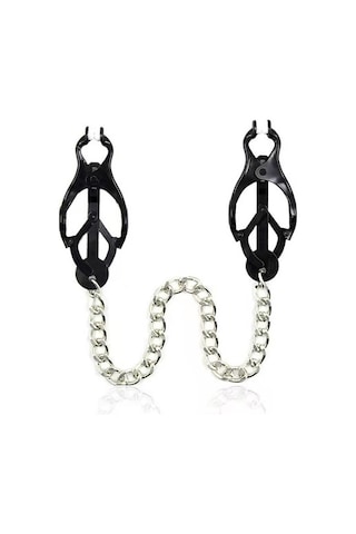 Odins Shop OdinsShop BDSM Otomatik Sıkıştırmalı Zincirli Göğüs Ucu Kelepçesi