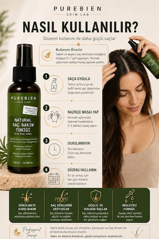 Natural Saç Bakım Toniği Dökülme Karşıtı & Güçlendirici Bakım 100ml