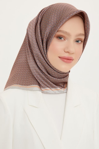 Armine İpek Eşarp 8733d - 4 Sura Nostalji Kahve Siyah