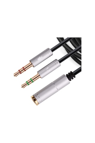 Hadron HN4624 Plastik 20 CM Mikrofon To Audio Kablo Siyah