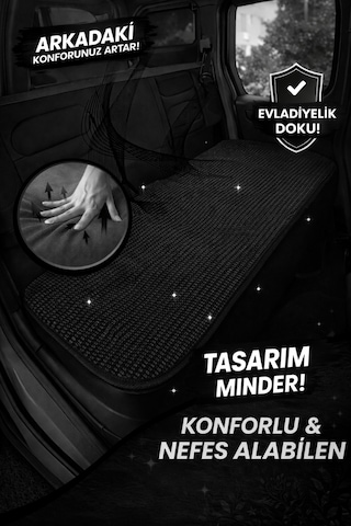 Universal Uyumlu Örme Ön 2 Parça Minder Siyah