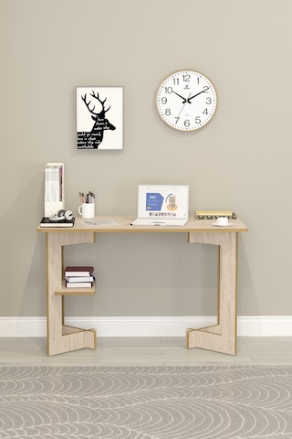 Asra Trend Raflı Modern Çalışma Masası ÇM-02 %100 MDF Bilgisayar Ofis Ders Masası Sidon