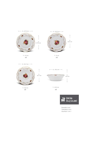 Karaca  Forever Bone Antique 24 Parça 6 Kişilik Yemek Takımı