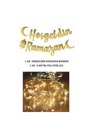 Hoşgeldin Ramazan Kaligrafik Banner Ve 3 Mt Şerit Led Tüm Yaşlar