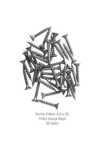 Adilon Sunta Vidası, 4,0 X 25 Mm, 50 Adet, Yhb Vida 4 x 25