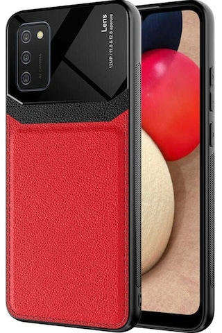 Samsung Uyumlu Galaxy A02s Kılıf Zore Emiks Kapak Kırmızı