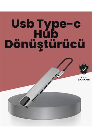 Alüminyum Gövdeli Type C Hdmı & Ethernet Adaptör Tak & Çalıştır