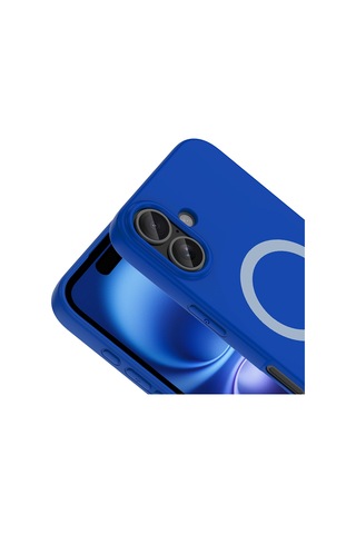 Apple iPhone Uyumlu 17 Kılıf M-safe Şarj Özellikli Zore Aris Silikon Kapak - Saks Mavi