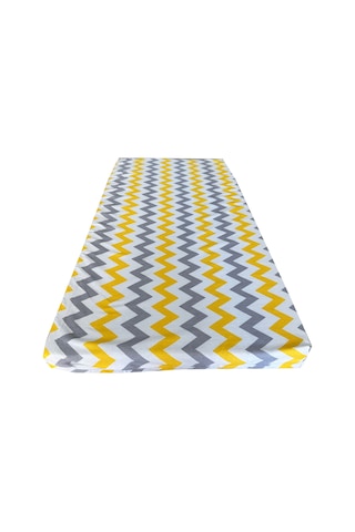 Bebek Yatağı 60x120x6 Cm Vip Oyun Parkı Sünger Yatak-sarı Gri Zikzak