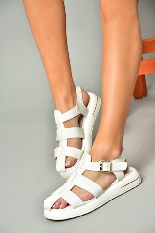 Fox Shoes S518106009 Beyaz Kadın Sandalet Beyaz