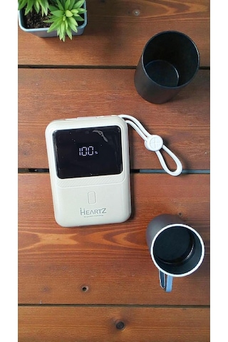H21 Mini Boy 10000 Mah Power Bank Pd 20w Ve Usb 22.5w Fast Hızlı Şarj Dahili Type C Ve Lightning Kablolu Dünya Standartlarına Uygun Polymer Batarya Birebir Amper Lcd Göstergeli Powerbank