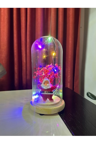 Noel Baba Temalı Led Işıklı Cam Fanus Yeni Yıl Işıltısını Evinize Taşıyın 0