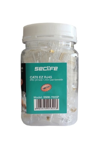 Seclife Snw-7025p Cat6 8p8c Çift Sıralı 100 Ad. Rj45 Konnektör