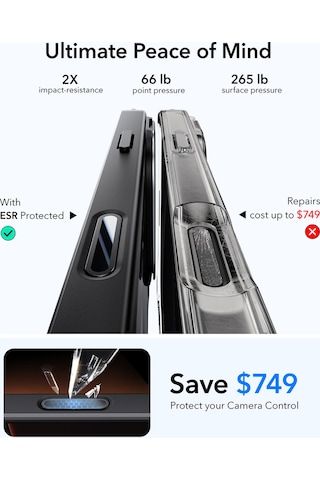 Esr Apple Uyumlu iPhone 16 Pro Halolock Mag Safe Classic Hybrid Stantlı Silikon Kılıf - Kamera Kontrol Buton Buzlu Siyah