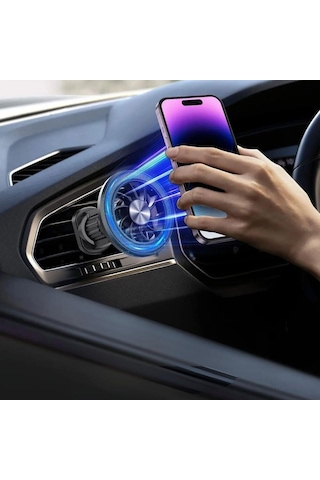 Havalandırma Montajlı Ayarlanabilir Manyetik Araç İçi 360 Telefon Tutucu-1334 Siyah
