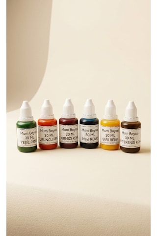 6 X 30 Ml Sıvı Mum Boyası Çok Renkli