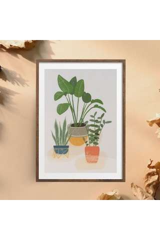Minimalist Çizim Temalı Güneşin Yaprakları Tasarımlı Poster - Çerçevesiz