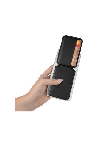 Wiwu Mw-007p Magnetik Standlı Kartlık Kablosuz Şarj Findmy Ve Find Hub Özellikli Mag Wallet Siyah
