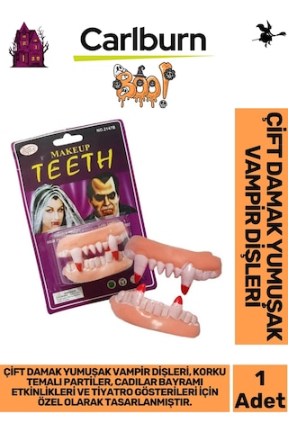 Özel Üretim Korku Temalı Partiler Halloween Yumuşak Esnek Tiyatro Çift Damak Yumuşak Vampir Dişleri