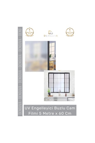 Camfilmi Buzlu Uv Engelleyici Güneş Korumalı Gizlilik Sağlayan Dekoratif Cam Filmi 5 Metre X 60 Cm
