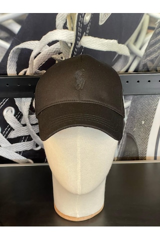 Hamze Polo Nakışlı Gabardin Kumaş Unisex Cap Şapka Siyah - Siyah