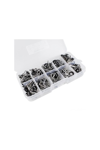 Kosona 80 Adet Çelik Seramik Olta Kılavuz Ucu Seti - Spinning, Jigging, Kayık Olta Tamiri Parçaları