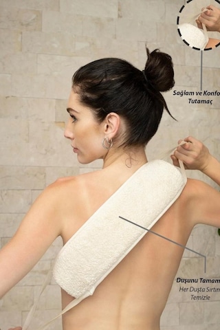 Kabak Lifi Kesesi I %100 Doğal Kabak Lifi Sırt Kesesi Masaj Ve Peeling Etkili Uzun Form