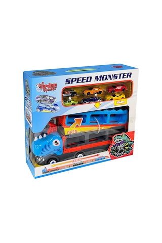 Vardem Oyuncak Parkurlu Araba Fırlatan Dinazor Mavi Mavi