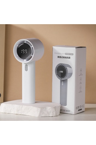 Zore Dd5024 Dijital Led Göstergeli Portatif Soğutucu El Fanı - Beyaz