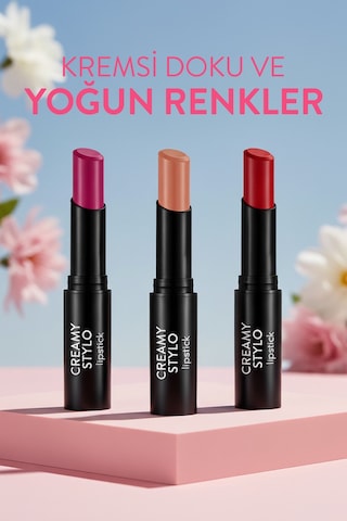 Flormar Yarı Parlak Stick Ruj- Creamy Stylo Lipstick -003 Rosy -8682536013635