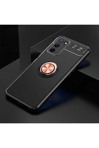 Oppo A55 5G Kılıf Zore Ravel Yüzüklü Silikon Kılıf