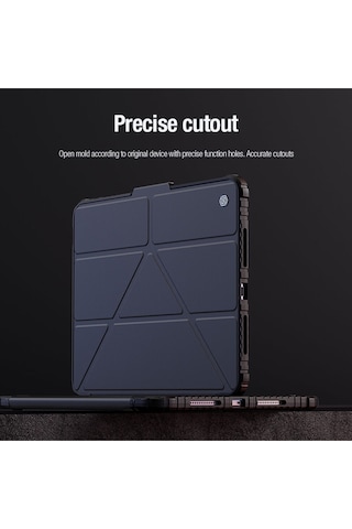 Nillkin Apple Uyumlu iPad Pro 11 M4 2024 Yatay Ve Dikey Standlı Darbe Dayanıklı Tablet Kılıfı Kapaklı Kılıf