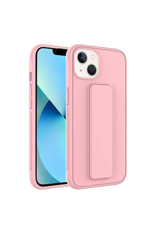 Apple Uyumlu iPhone 13 Kılıf Zore Qstand Kapak Pembe