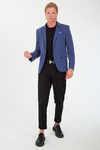 Sposo 5106 Dar Kalıp Yarım Astarlı Lacivert Erkek Blazer Ceket Lacivert