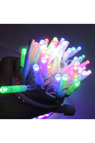 Dış Mekan Led Aydınlatma 10m Ağaç Işığı 100l Beyaz Kablo Rgb