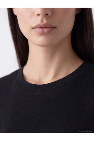 Lcw Everyday Siyah Bisiklet Yaka %100 Pamuklu Kadın Body