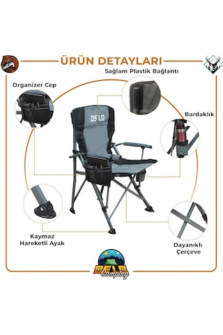 Oslo Lüks 2'li Kamp Sandalye Seti Gri Gri