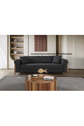 Kitkat Ahşap Yataklı Sandıklı Kanepe Antrasit