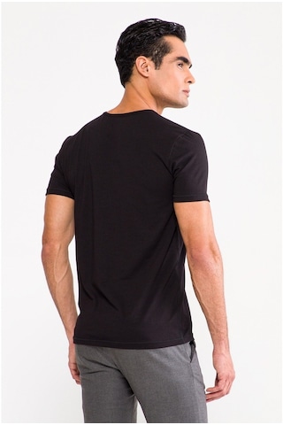 D'S Damat Trendy Bisiklet Yaka T-Shirt Siyah